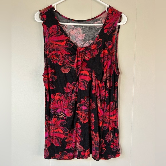 Merona Tops - Merona Black and Red Floral Sleeveless Top